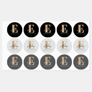 Moderne Mit Monogramm erste E & Name Personalisier Etiketten
