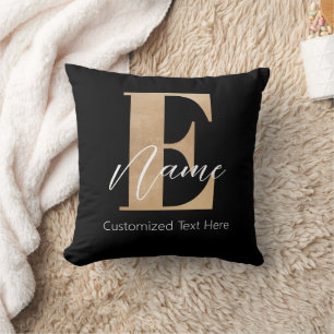 Moderne Mit Monogramm erste E & Name Personalisier Kissen