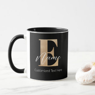 Moderne Mit Monogramm erste E & Name Personalisier Tasse