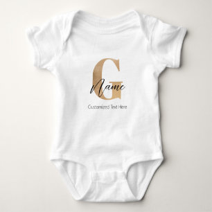 Moderne Mit Monogramm erste G & Name Personalisier Baby Strampler