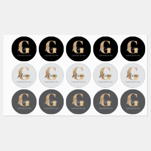 Moderne Mit Monogramm erste G & Name Personalisier Etiketten