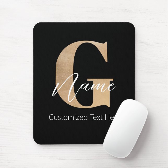 Moderne Mit Monogramm erste G & Name Personalisier Mousepad (Mit Mouse)