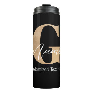 Moderne Mit Monogramm erste G & Name Personalisier Thermosbecher
