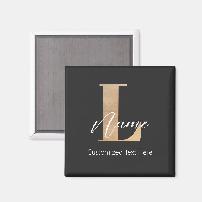 Moderne Mit Monogramm Erstklassigkeit Magnet (Vorderseite/Rückseite)