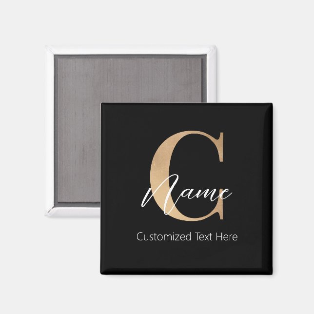 Moderne Mit Monogramm Erstklassigkeit Magnet (Vorderseite/Rückseite)
