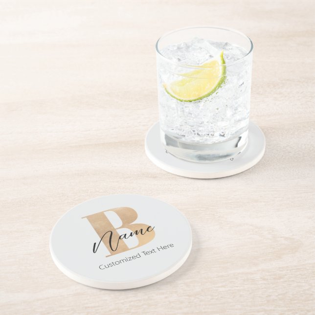 Moderne Mit Monogramm Erstklassigkeit Personalisie Getränkeuntersetzer (Seite)