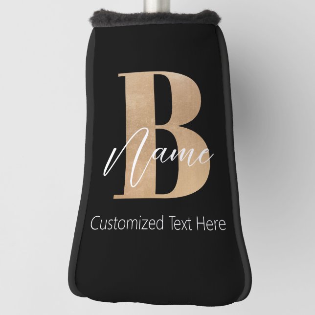 Moderne Mit Monogramm Erstklassigkeit Personalisie Golf Headcover (Rotieren 90)