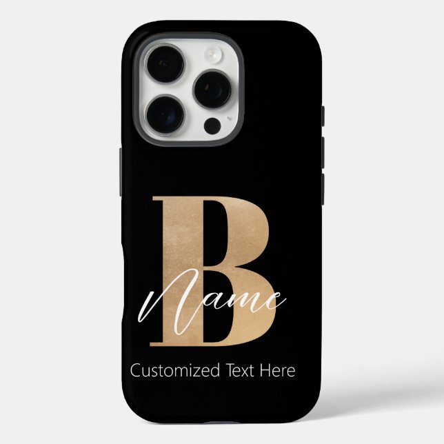 Moderne Mit Monogramm Erstklassigkeit Personalisie iPhone 16 Pro Hülle (Rückseite)