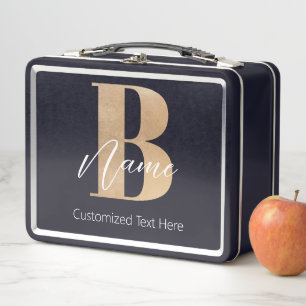 Moderne Mit Monogramm Erstklassigkeit Personalisie Metall Brotdose