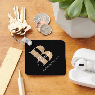 Moderne Mit Monogramm Erstklassigkeit Personalisie Schlüsselanhänger