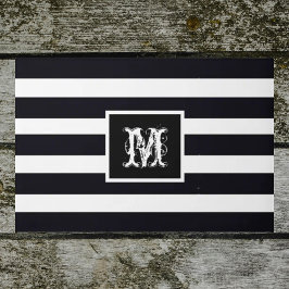 Moderne Mit Monogramm Erstklassigkeit Schwarz-weiß Fußmatte