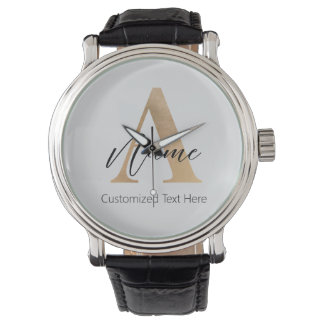 Moderne Mit Monogramm Erstklassigkeit und Name Per Armbanduhr