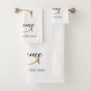 Moderne Mit Monogramm Erstklassigkeit und Name Per Badhandtuch Set