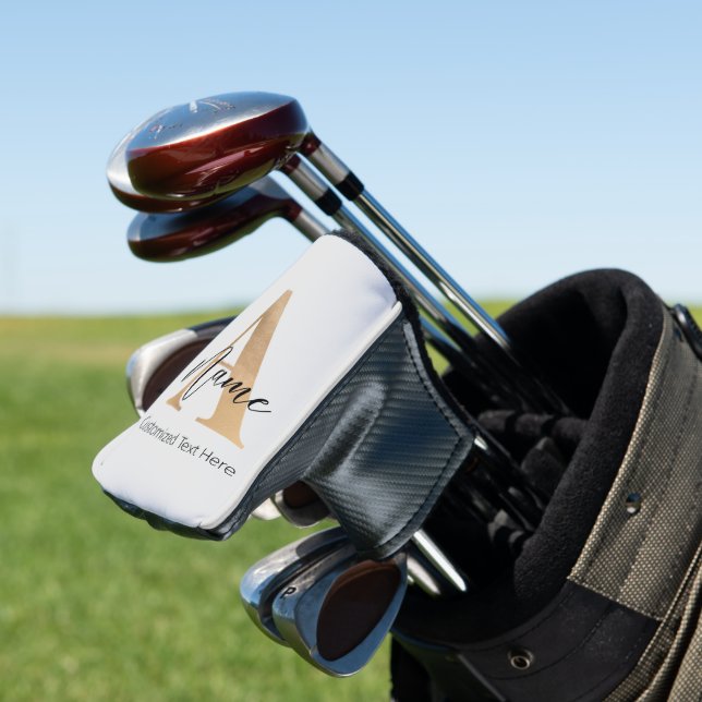 Moderne Mit Monogramm Erstklassigkeit und Name Per Golf Headcover (In Situ)