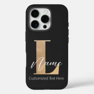 Moderne Mit Monogramm Erstklassigkeit und Name Per iPhone 16 Pro Hülle