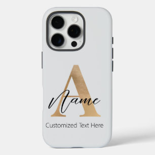 Moderne Mit Monogramm Erstklassigkeit und Name Per iPhone 16 Pro Hülle