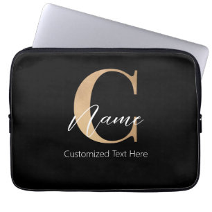 Moderne Mit Monogramm Erstklassigkeit und Name Per Laptopschutzhülle