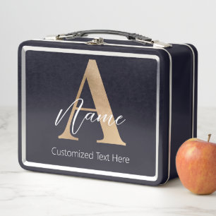 Moderne Mit Monogramm Erstklassigkeit und Name Per Metall Brotdose