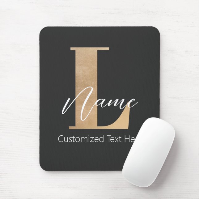 Moderne Mit Monogramm Erstklassigkeit und Name Per Mousepad (Mit Mouse)