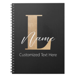 Moderne Mit Monogramm Erstklassigkeit und Name Per Notizblock