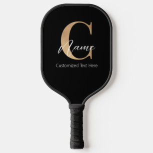 Moderne Mit Monogramm Erstklassigkeit und Name Per Pickleball Schläger
