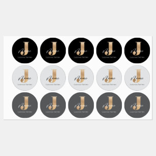 Moderne Mit Monogramm Erstklassigkeit von J & Name Etiketten