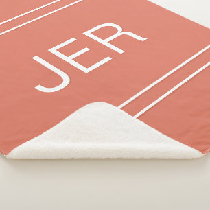 Moderne Mit Monogramm Initialen mit einfacher Vorl Sherpadecke