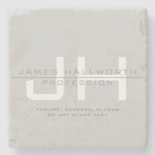 Moderne Mit Monogramm Initialen (oder andere Texte Steinuntersetzer