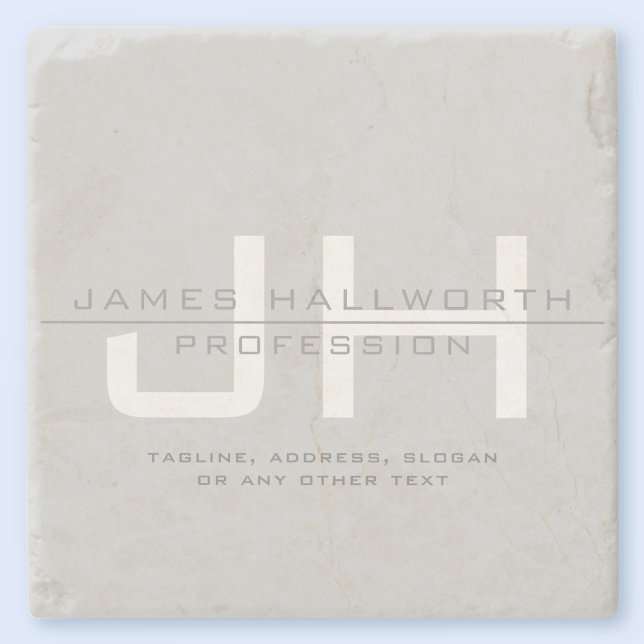 Moderne Mit Monogramm Initialen (oder andere Texte Steinuntersetzer (Von Creator hochgeladen)