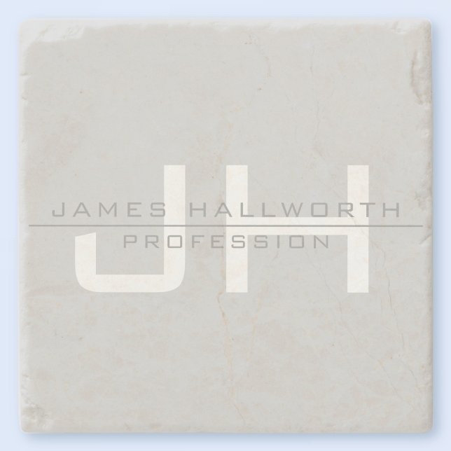 Moderne Mit Monogramm Initialen (oder andere Texte Steinuntersetzer (Von Creator hochgeladen)