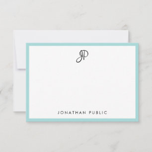 Moderne Mit Monogramm Kalligrafie Mitteilungskarte