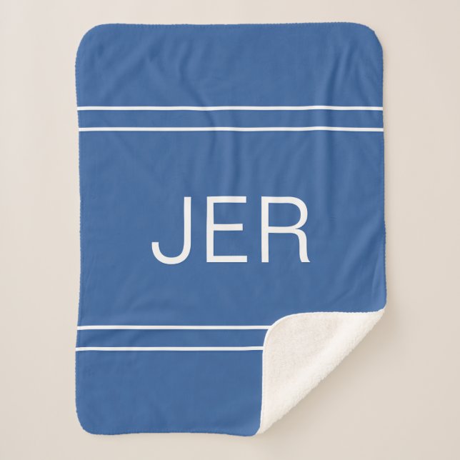 Moderne Mit Monogramm, kundenspezifische Erstklass Sherpadecke (Vorderseite)