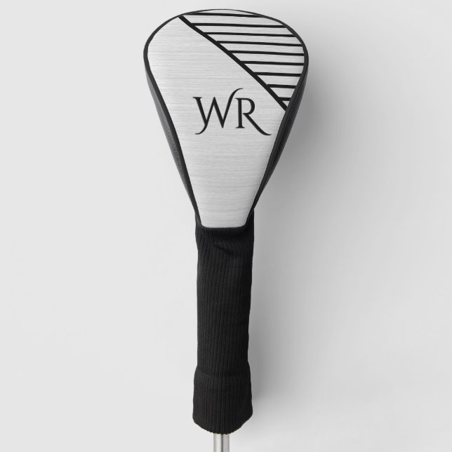 Moderne Mit Monogramm Line Art Golf Headcover (Vorderseite)