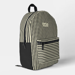 Moderne Mit Monogramm Retro-Streifen Bedruckter Rucksack