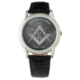 Moderne Mit Monogramm Schwarz-Grau-Masonic-Uhr Armbanduhr