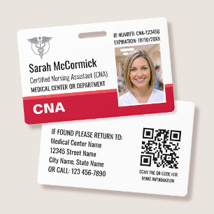Moderne Mitarbeiter-ID-Ausweis-Foto-Logo CNA Krank Ausweis
