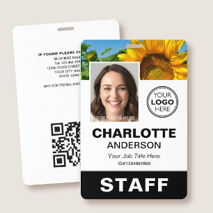 Moderne Mitarbeiter-ID-Foto Geschäft Logo Schwarz  Ausweis