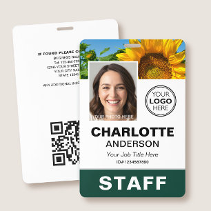 Moderne Mitarbeiter-ID-Foto-Logo grün für Unterneh Ausweis