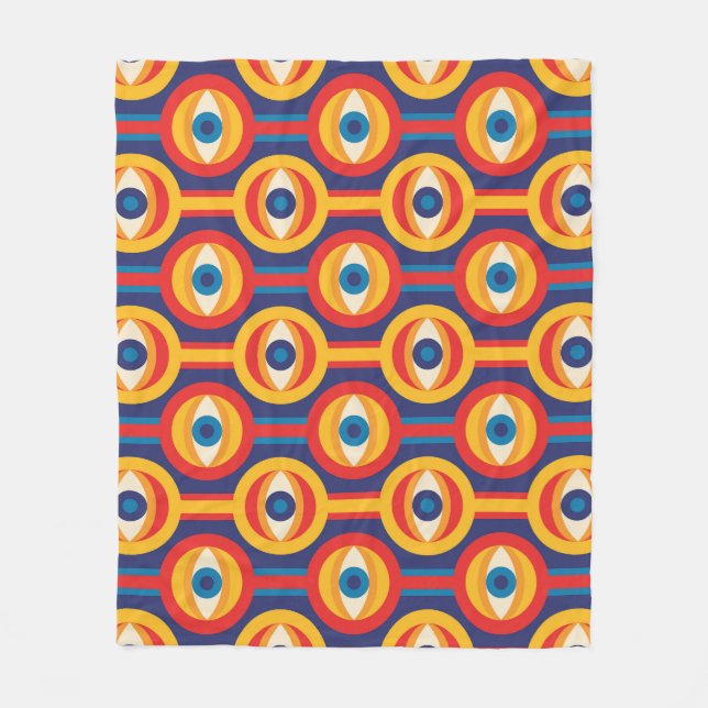 Moderne Mitte des Jahrhunderts: abstrakt geometris Fleecedecke (Vorderseite)