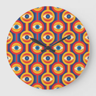 Moderne Mitte des Jahrhunderts: abstrakt geometris Große Wanduhr