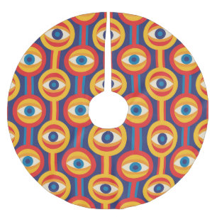 Moderne Mitte des Jahrhunderts: abstrakt geometris Polyester Weihnachtsbaumdecke