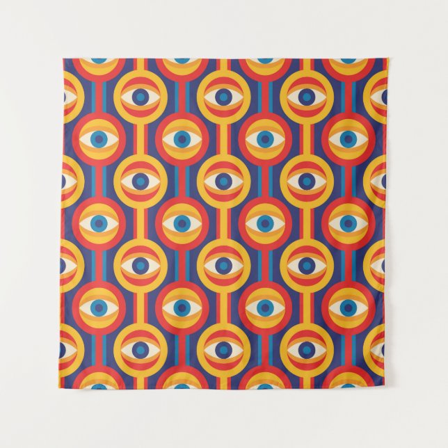 Moderne Mitte des Jahrhunderts: abstrakt geometris Wandteppich (Vorderseite)
