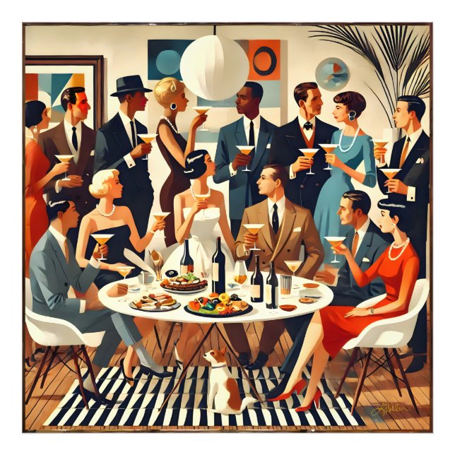 Moderne Mitte des Jahrhunderts Die Martini-Intelle Fotodruck (Vorne)