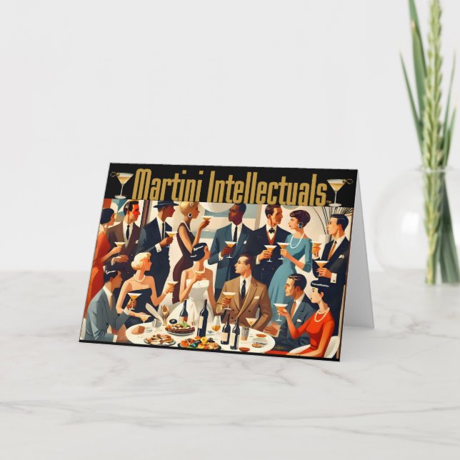 Moderne Mitte des Jahrhunderts Die Martini-Intelle Karte (Vorderseite)