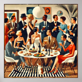 Moderne Mitte des Jahrhunderts Die Martini-Intelle Poster