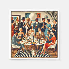 Moderne Mitte des Jahrhunderts Die Martini-Intelle Serviette