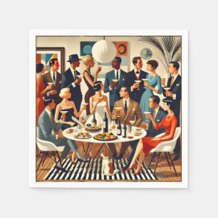 Moderne Mitte des Jahrhunderts Die Martini-Intelle Serviette