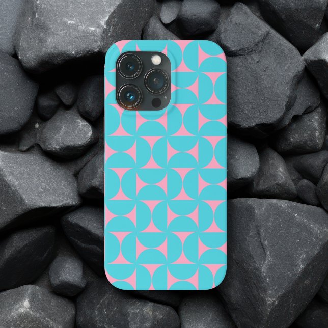 Moderne Mittelalterliche Abstrakte Formen Blau und Case-Mate iPhone Hülle (Von Creator hochgeladen)