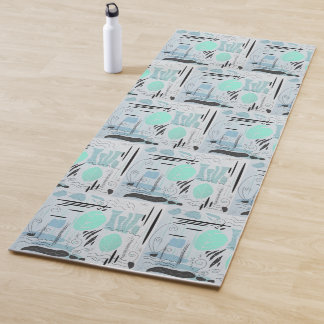 Moderne Mittelalterliche Blumenwelt Abstrakter See Yogamatte