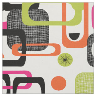 Moderne, mittelzenturische, funky geometrische Mus Stoff